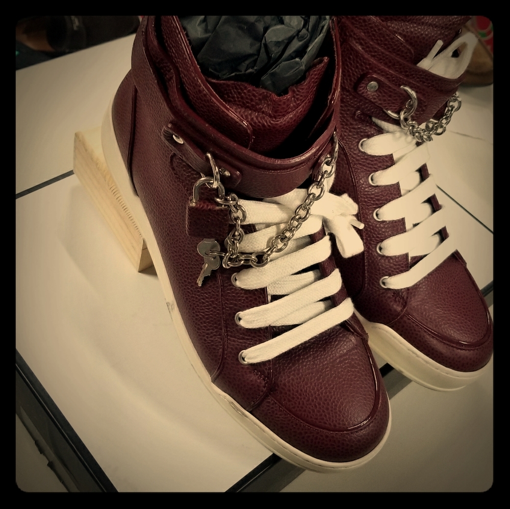 Dsquared Strait Jacket Sneakers in Oxblood red